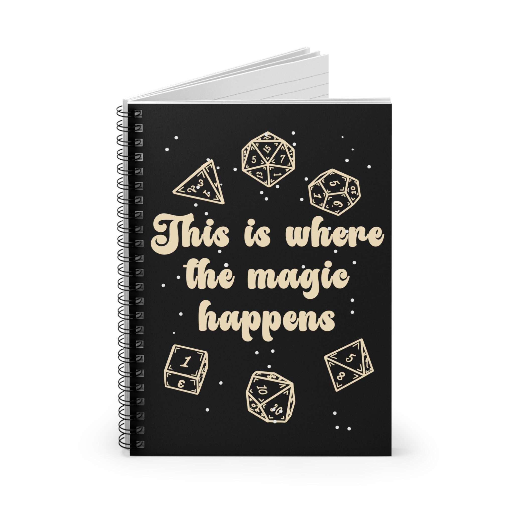 Dnd Notebook, D&D Journal, D20 Flowers and Dice, Dnd Character Journal ...
