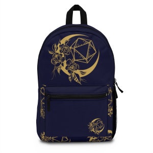 Dnd backpack, Dnd laptop bag Backpack, Moon d20 backpack, dnd school backpack, dnd gifts, DM backpack, Dnd school bag, Dnd wizard bag