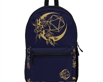 Dnd backpack, Dnd laptop bag Backpack, Moon d20 backpack, dnd school backpack, dnd gifts, DM backpack, Dnd school bag, Dnd wizard bag