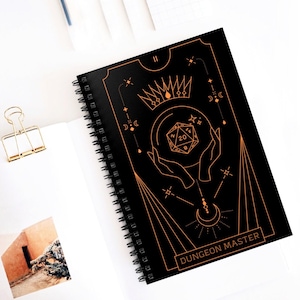 Diario DND, diario D&D, diario de personajes DnD, cuaderno de cartas del Tarot, cuaderno DM, diario maestro de mazmorras, cuaderno de línea reglada Dnd, regalos DM