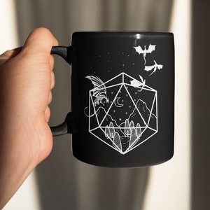 DnD Mug, Dnd gift, D20 mug, TTRPG Mug, D&D Mug, RPG Mug, Dnd gift Mug, Ceramic Mug 11oz, Dnd merch, Rogue Mug, DM mug, dnd dragon mug