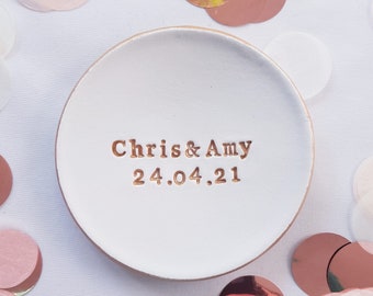 Anniversary/Valentine's Day/ Wedding Favours Customisable Clay Trinket Dish/Jewellery Bowl