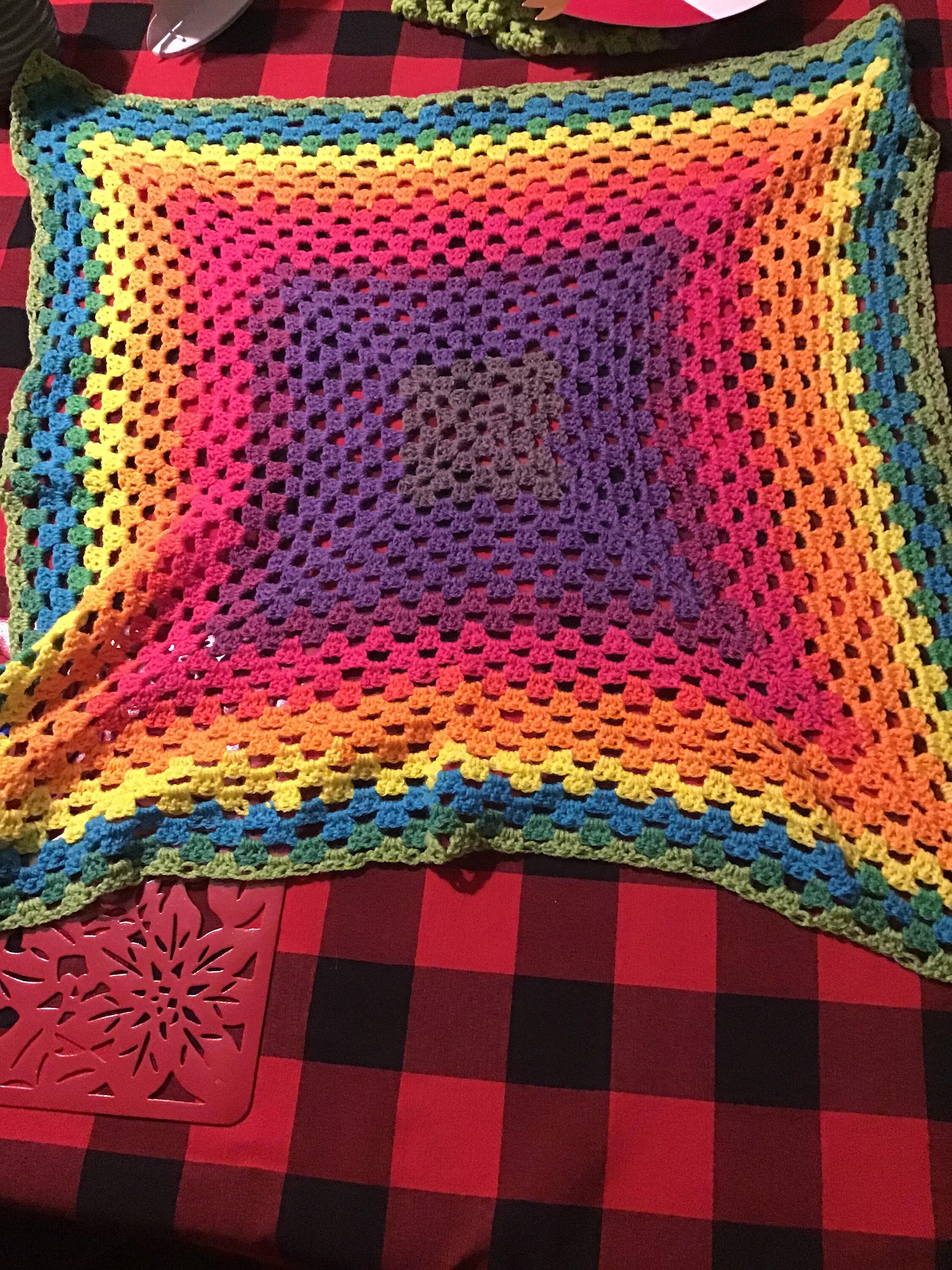 Crocheted Multicolor Baby Blanket Etsy
