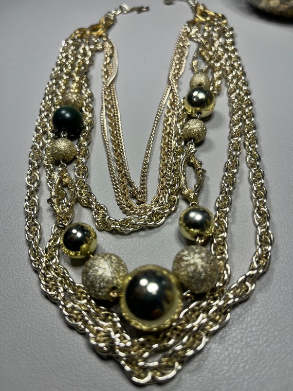 Vintage 1950s signed ART multi strand necklace - image 5
