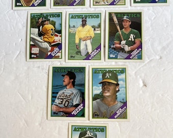 1988 Topps Oakland Athletics MLB Trading Cards Lot Of 10