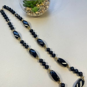 TRIFARI black acrylic bead necklace