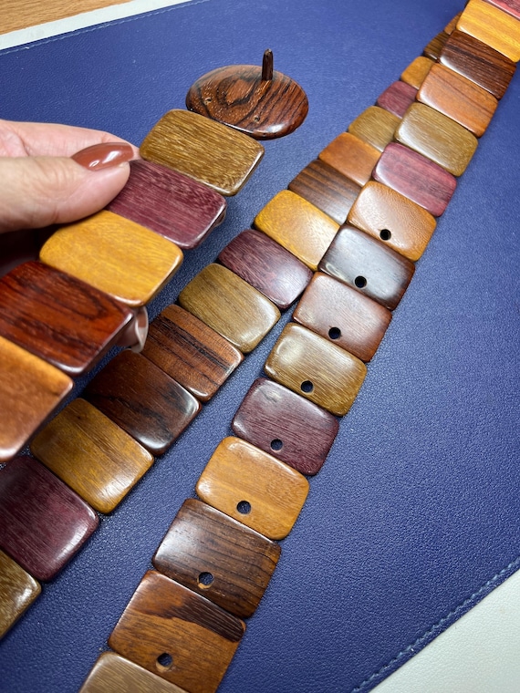 Vintage wooden link belt