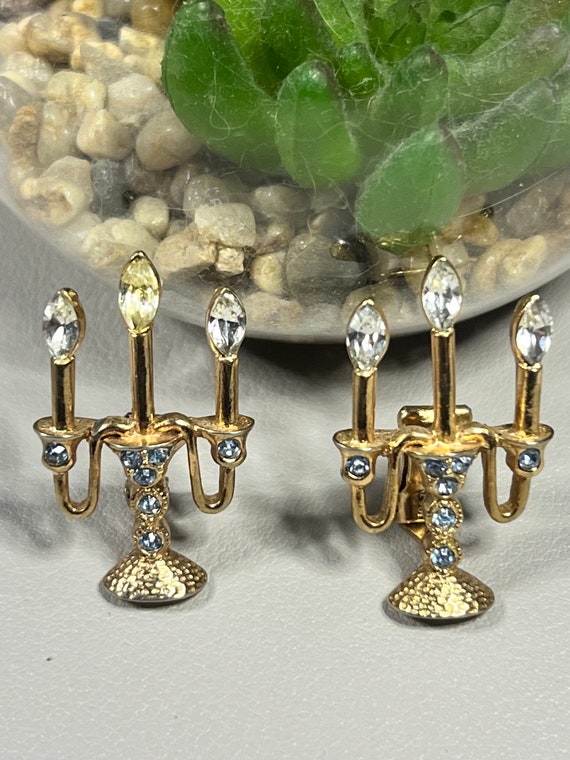 Rare 1940s ORA candelabra clip on earrings - image 1