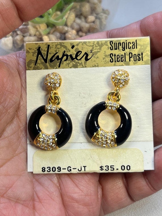 New old stock on card Napier post drop earrings