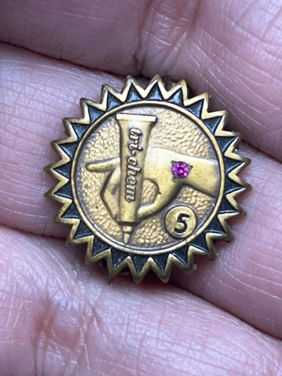 Vintage 5-Year Tri-Chem Award Pin