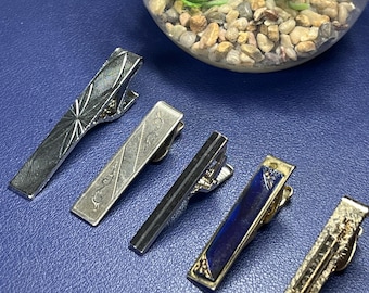 Assortment of vintage tie bar clips - lot of 5