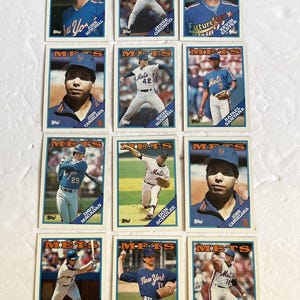1988 Topps New York Mets MLB Trading Cards Lot Of 12