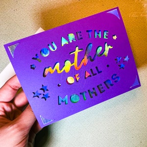 Tarjeta de felicitación en blanco de la Madre de todas las madres / Tarjeta holográfica del Día de la Madre / Tarjeta del Día de la Madre para mamá, abuela / Regalos para mamá