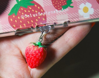 Strawberry Kindle Charm | Fruit USB C Kindle Dust Plug Charms | Bookish Charm |  Bookish Merch, Bookish Gifts, Kindle Accessories