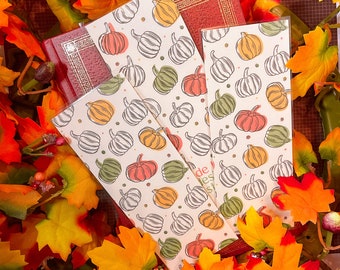Marcapáginas laminado con estampado de calabaza / Lectura acogedora de otoño