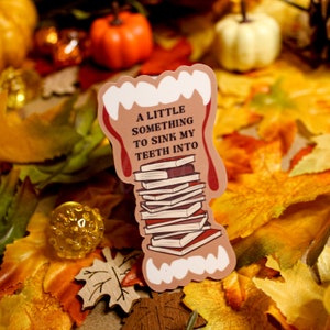 Vampier tanden leesachtige stickers | Spookachtige fantasie bovennatuurlijke boekstickers | Kindle-stickers | Lezersticker | Boekstapelsticker | TBR