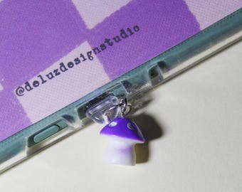 Purple Mushroom Kindle Charm | Whimsy USB C Dust Plug Charms | Bookish Charm |  Bookish Merch, Bookish Gifts, Kindle Accessories