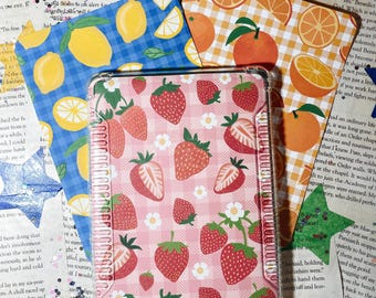 Fruit Patterned Kindle Insert, Lemon, Orange, Strawberry Pattern, Fruit Picnic, Spring Summer Decor for Kindle, Illustrated Bookish Gift