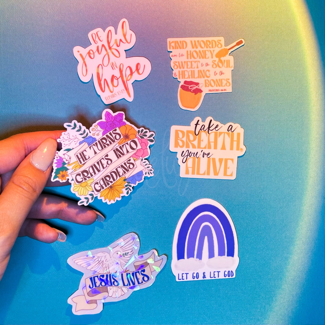 Christian Sticker Pack, Bible Verse Stickers, Waterproof Decals - Etsy