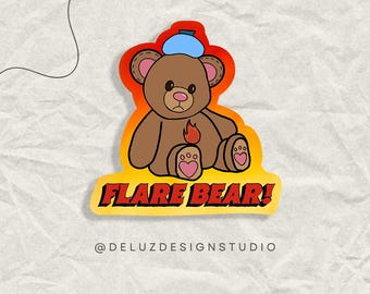 Autoimmune Flare Sticker, Flare Bear, Invisible Disability Awareness, Chronic Illness, Spoonie, Chronically Ill, Disabled