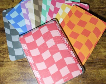 Colorful Checkered Kindle Insert, Bookish Gift