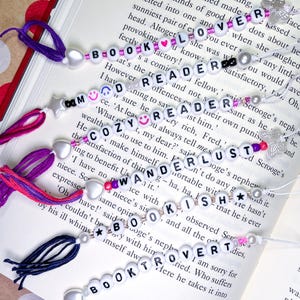 Segnalibro con perline per amanti dei libri, ciondolo a forma di cuore di perla