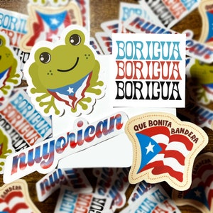 Puerto Rico Sticker Pack, Coqui, Puerto Rico Flag, Nuyorican, Boricua | Die Cut Sticker for Laptop, Phone, Notebook, Journal, Scrapbook
