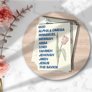 Names of God Christian Sticker | Jireh, Johovah, Yahweh, Immanuel, Messiah, Alpha & Omega Sticker | Bible Sticker | Bible Journaling
