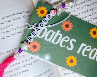 Reader Beaded Bookmark Tassel | Star, Smiley Face and Butterfly Bookmark Charms