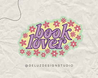 Book Lover Floral Whimsy Sticker | Bookish Gift, Colorful Waterproof Sticker