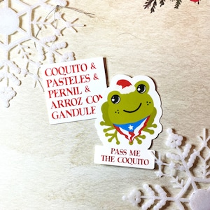 Puerto Rico Christmas, Navidad Themed Stickers, Puerto Rican Christmas Foods, Coqui Pass me the Coquito, Coqui, Puerto Rico Art Gifts
