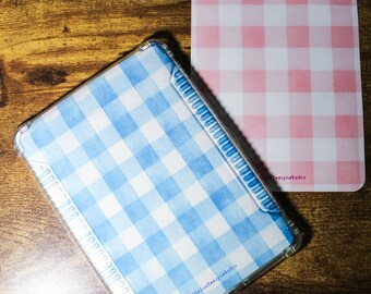Checkered Blue and Pink Kindle Insert, Spring Summer Decor for Kindle, Colorful Bookish Gift