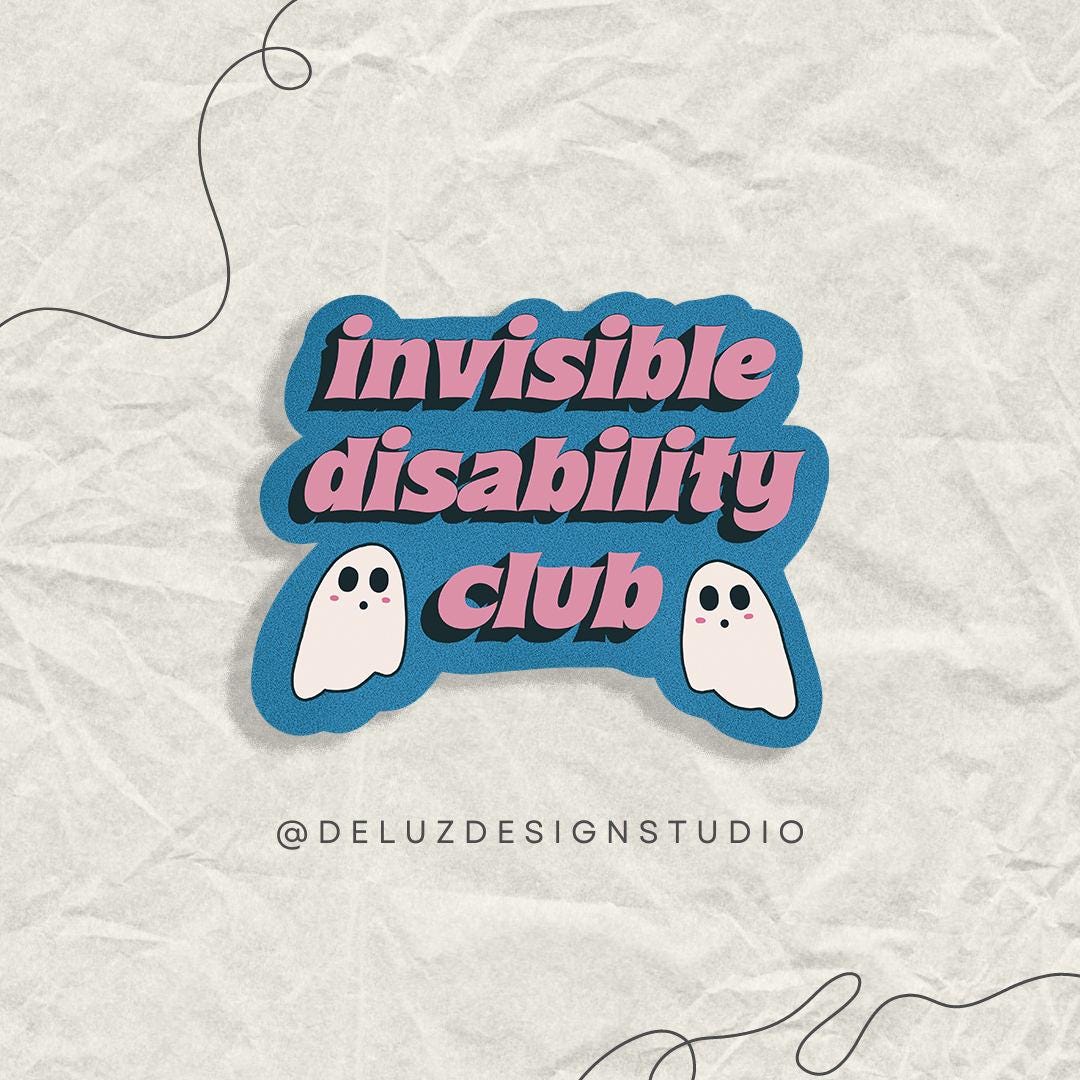 Invisible Disability Club Ghost Sticker, Autoimmune, Invisible ...