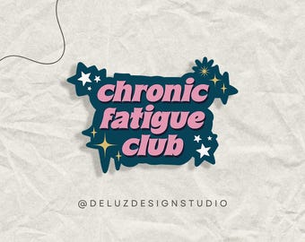 Chronic Fatigue Club Sticker, Invisible Disability Awareness, Chronic Illness, Spoonie, Chronically Ill, Disabled, POTS