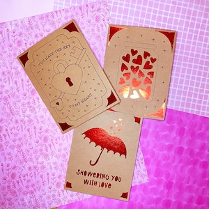 Tarjeta de felicitación en blanco para seres queridos, 3 variedades de tarjetas de San Valentín del Día de Galentine, tarjetas para cónyuge, tarjeta de pareja, tarjeta de aniversario