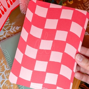 Red and Pink Checkered Kindle Insert, Kindle Insert, Bookish Gift, Gift for Book Lover, E-Reader Insert, Kindle Colorsoft, Kindle Paperwhite