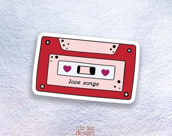 Liebeslieder Mixtape Sticker | Wasserfeste Kassette