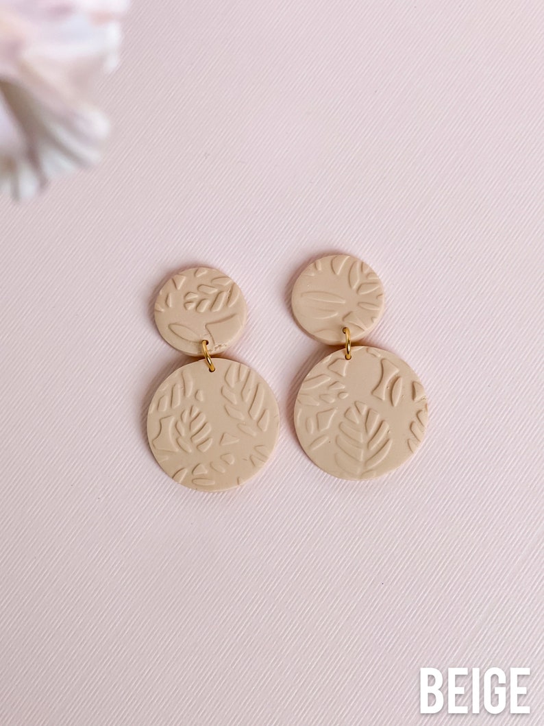 Simple Texture Earrings Polymer Clay Earrings Dangle Earrings