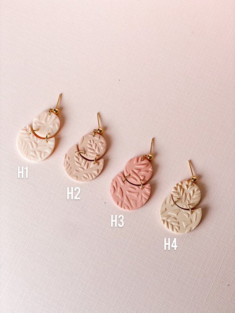 Simple Texture Earrings Polymer Clay Earrings Dangle Earrings