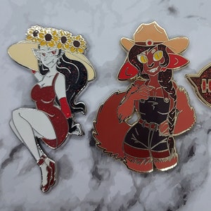 Monster Girls Ranch Enamel Pins Vampire Girl Werewolf Girl Pun Pin Enamel Pin