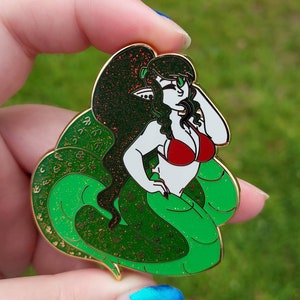 Kiwi The Snake Girl Lamia Gorgon Inspired Monster Girl Ranch Enamel Pin