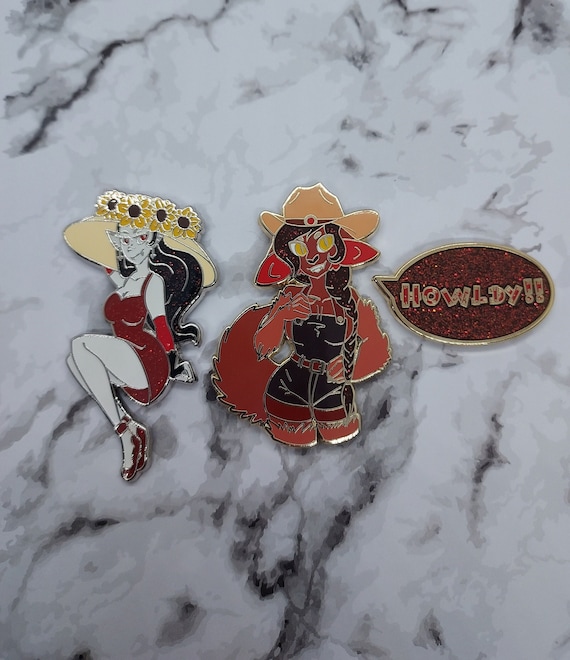 Monster Girls Ranch Enamel Pins Vampire Girl Werewolf Girl Pun Pin Enamel Pin
