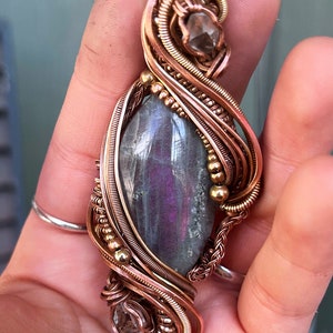 Labradorite Herkimer Pendant