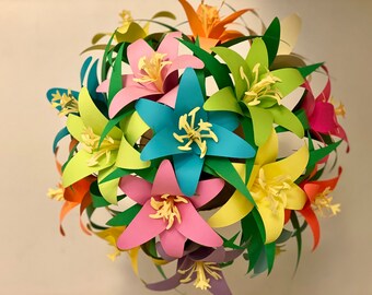 Handmade Paper Lily Centerpiece: Colorful Summer Table Decor