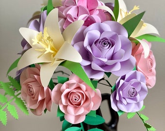 Colorful  Paperflowers, Handmade Paperflowers, 3D paper flowers, pastel colors