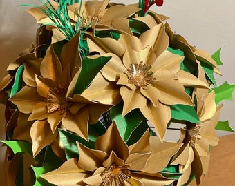 Shimmering Gold Poinsettias