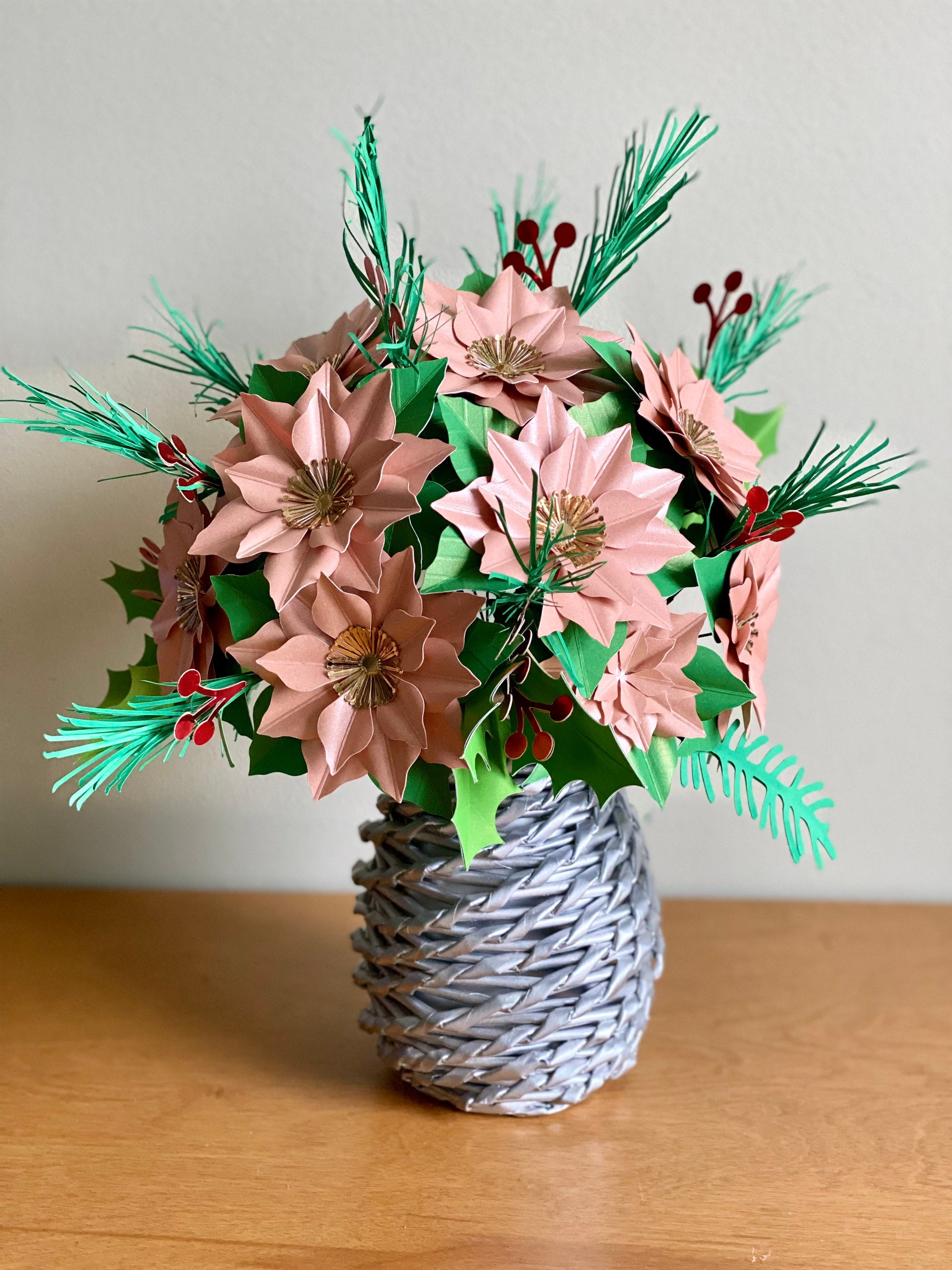Upcycled Vase Weaved Paper Vase Paper Vase Recycled Paper Etsy