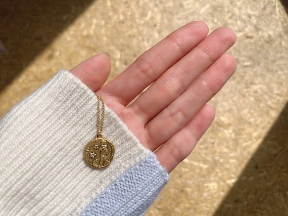 Gold Mermaid Coin Necklace - Etsy Australia