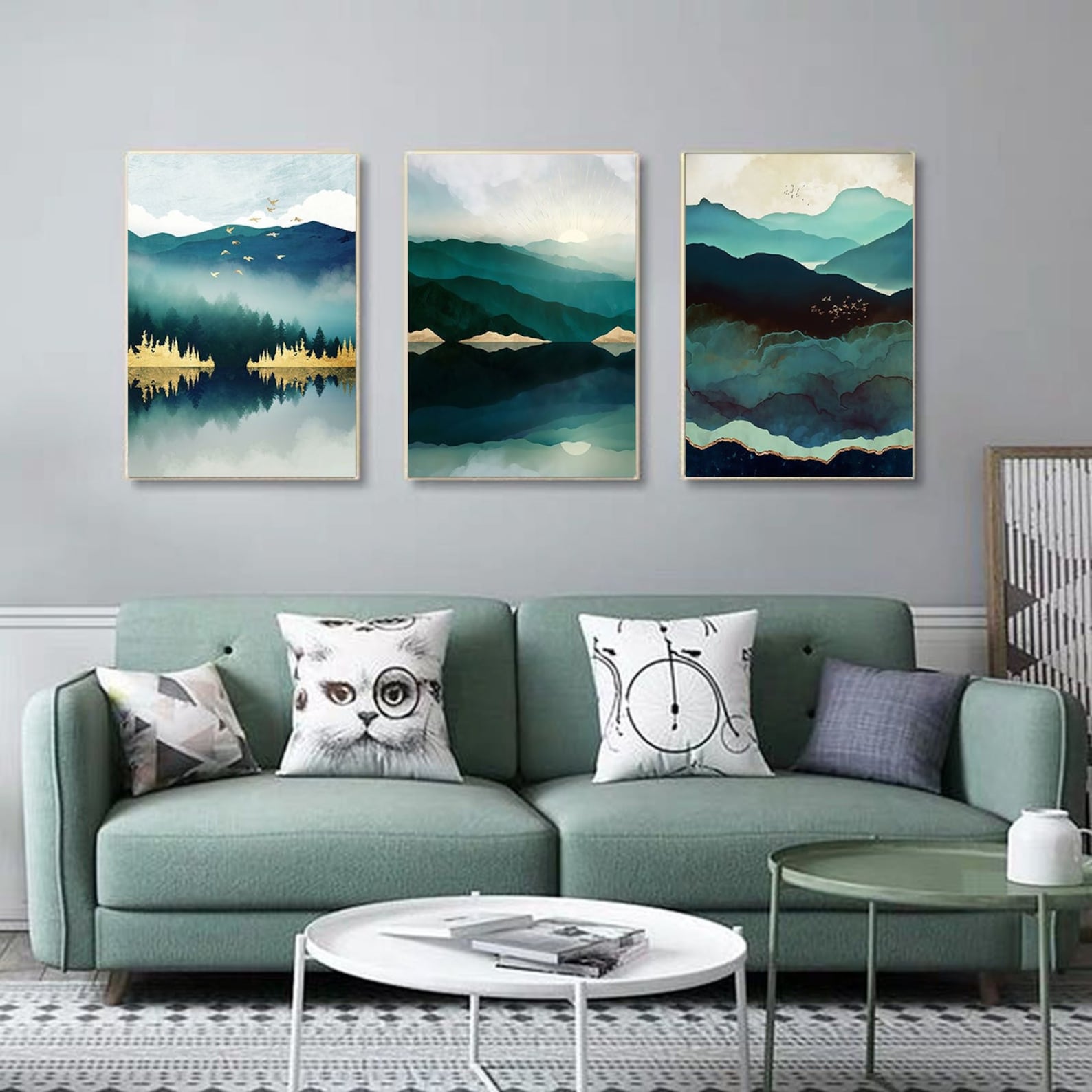 Set of 3 Scandinavian Wall Art Living Room Wall Decor | Etsy