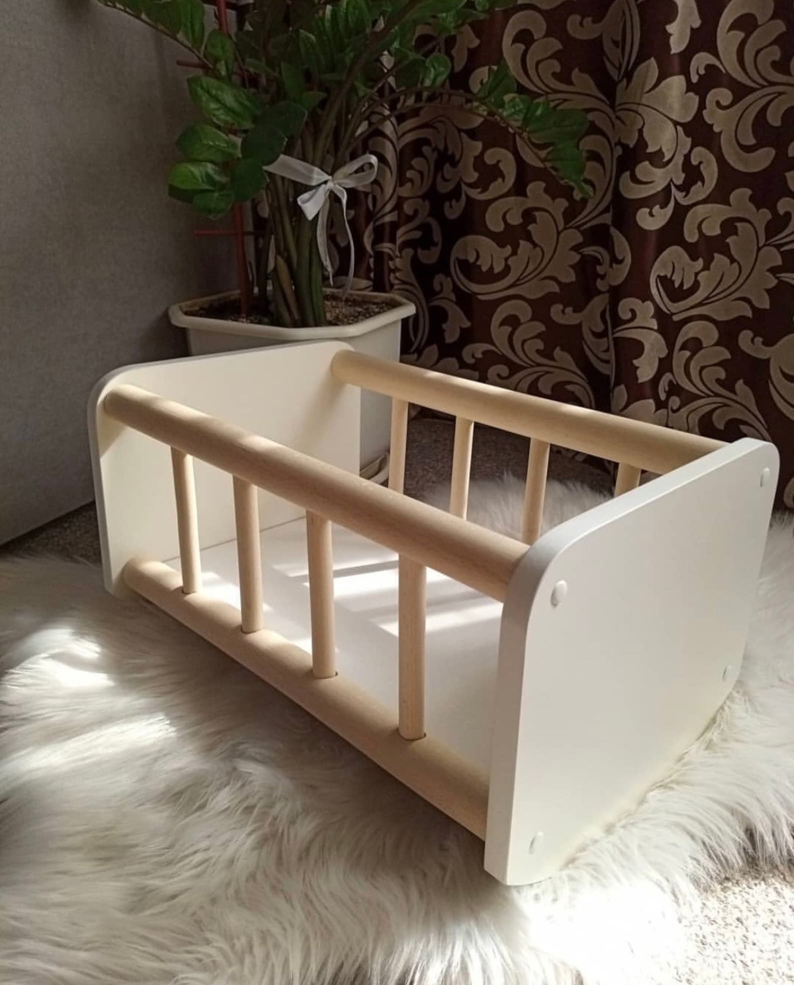 Doll Wooden Bed Kids Doll Bed Baby Doll Bed Etsy